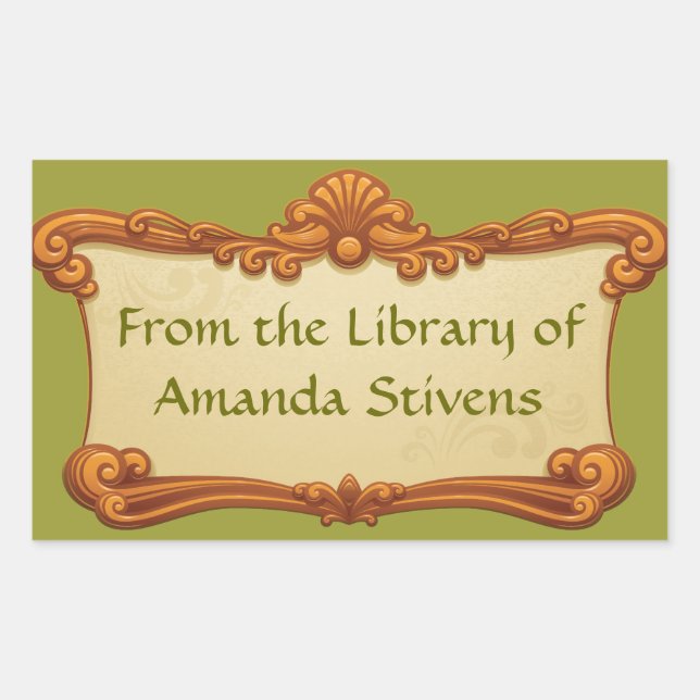 Adesivo Retangular Vintage Sign Library Sticker (Frente)