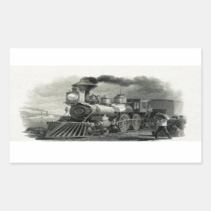 Adesivo Retangular Vintage Steam Train