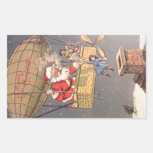 Adesivo Retangular Vintage Sticker Santa Claus