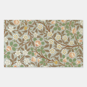 Adesivo Retangular Vintage William Morris Clover Floral design