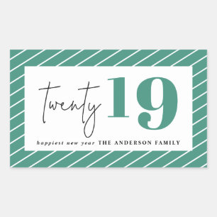 Adesivo Retangular Vinte anos novos gráficos corajosos