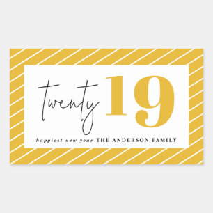 Adesivo Retangular Vinte anos novos gráficos corajosos