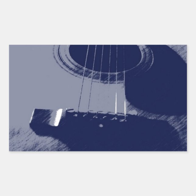 Adesivo Retangular Violão azul (Frente)