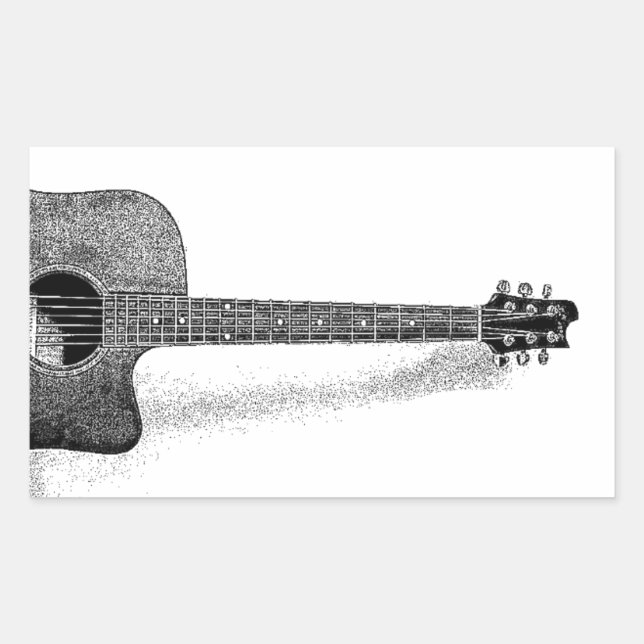 Adesivo Retangular Violão Clássico (Frente)