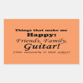 Adesivo Retangular Violão me faz feliz