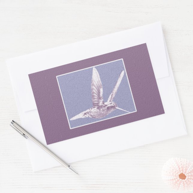 Adesivo Retangular Violet Hummingbird (Envelope)