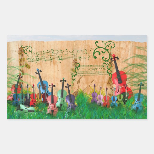 Adesivo Retangular Violin Garden (Frente)