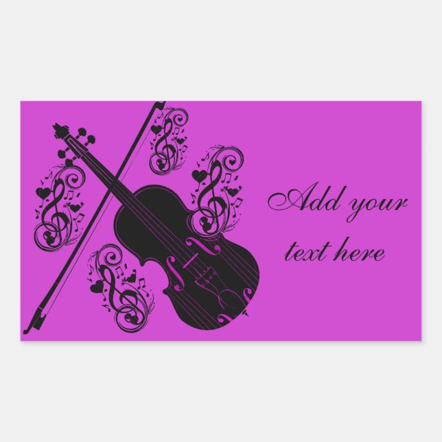 Adesivo Retangular Violin, Rocking Love_ (Frente)