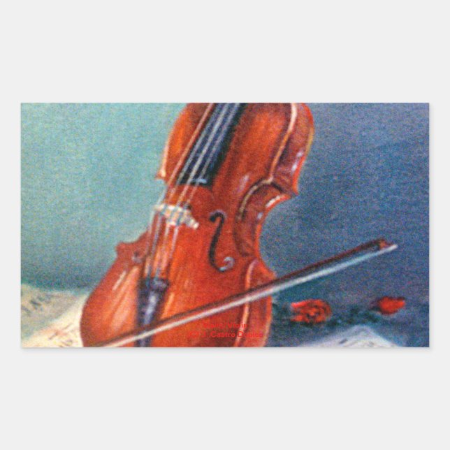 Adesivo Retangular Violín/Violin (Frente)