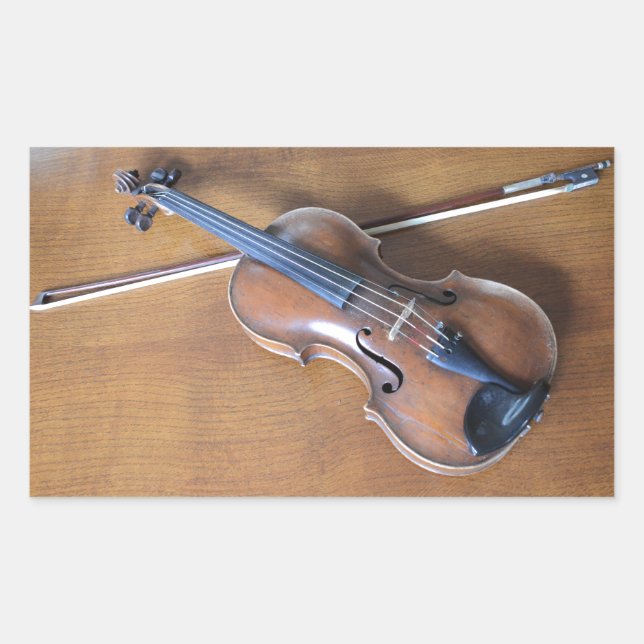 Adesivo Retangular Violino antigo (Frente)
