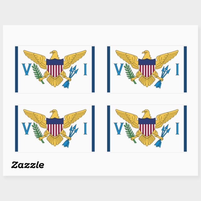 Adesivo Retangular Virgens Americanas Flag Sticker USVI Fla (Folha)