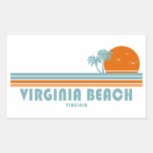 Adesivo Retangular Virginia Beach Virgínia Palmeiras Sol