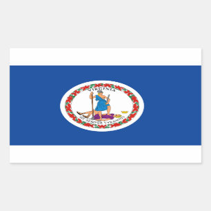 Adesivo Retangular Virginia Flag