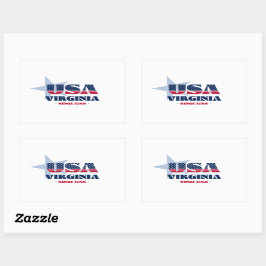 Adesivo Retangular Virginia My Home State Sticker