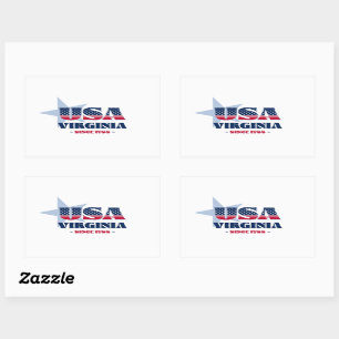 Adesivo Retangular Virginia My Home State Sticker