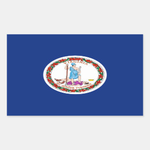 Adesivo Retangular Virginia State Flag Design