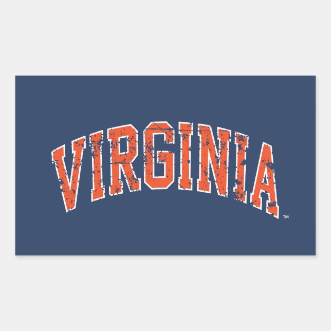Adesivo Retangular Virginia Wordmark Envelhecido (Frente)