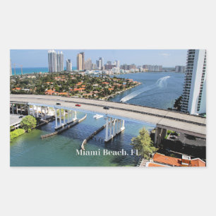 Adesivo Retangular Visão panorâmica de Miami Beach