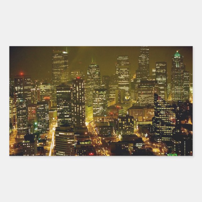 Adesivo Retangular Vista da cidade de Seattle (Frente)