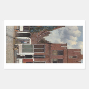 Adesivo Retangular Vista de casas em Delft The Little Street