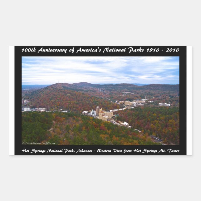 Adesivo Retangular Vista de outono de Primaveras Quentes de Aniversár (Frente)