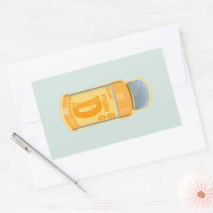 Adesivo Retangular Vitamina D cápsulas saúde e bem-estar