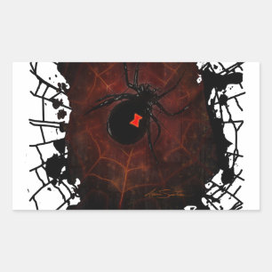 Adesivo Retangular Viúva Preta (Design de Assinatura)