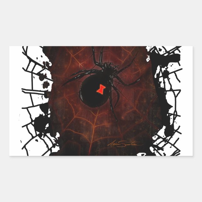 Adesivo Retangular Viúva Preta (Design de Assinatura) (Frente)