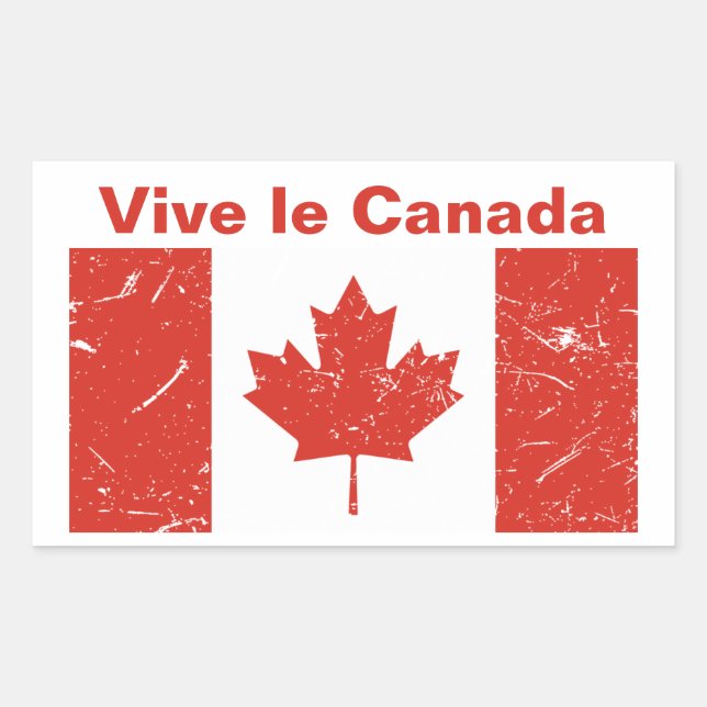 Adesivo Retangular Vive le Canada (Frente)