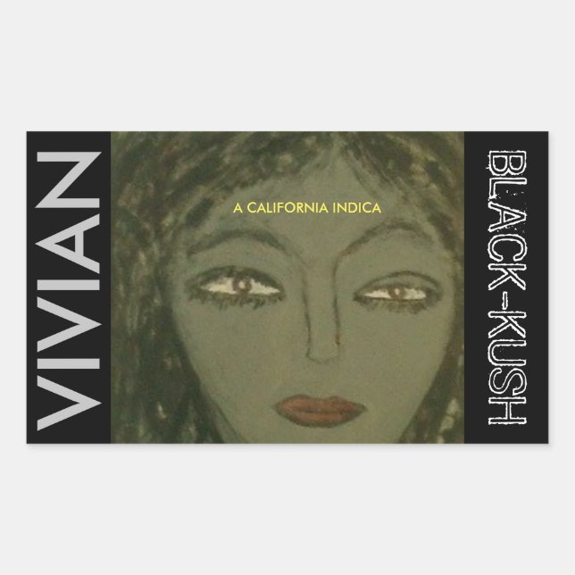 ADESIVO RETANGULAR VIVIAN BLACK KUSH (Frente)