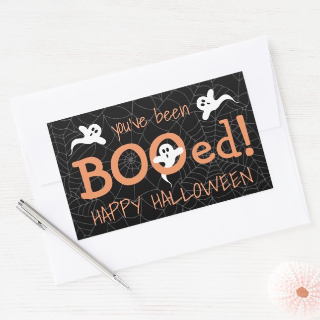 Adesivo Retangular Você foi booed Ghost Halloween Candy Treat (Envelope)