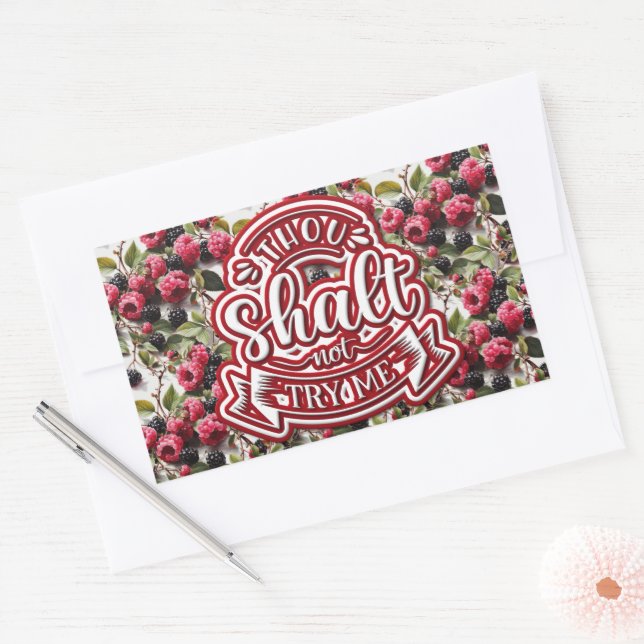 Adesivo Retangular Você Não Vai Me Tentar Engraçado (Envelope)