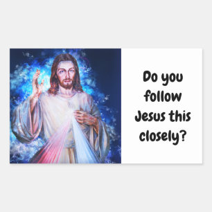 Adesivo Retangular Você segue Jesus isto pròxima? Autocolante no