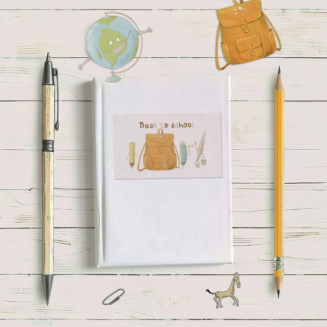 Adesivo Retangular Voltar para Amigos da Escola (Criador carregado)