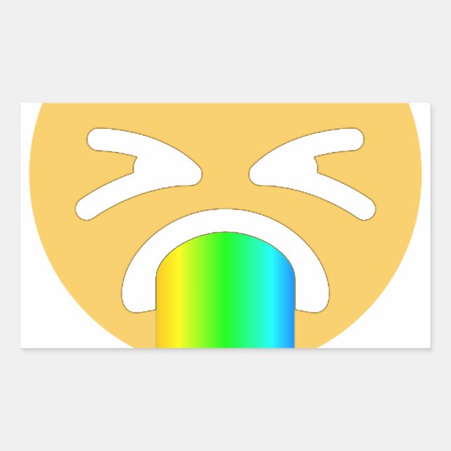 Adesivo Retangular vômito do arco-íris emoji (Frente)