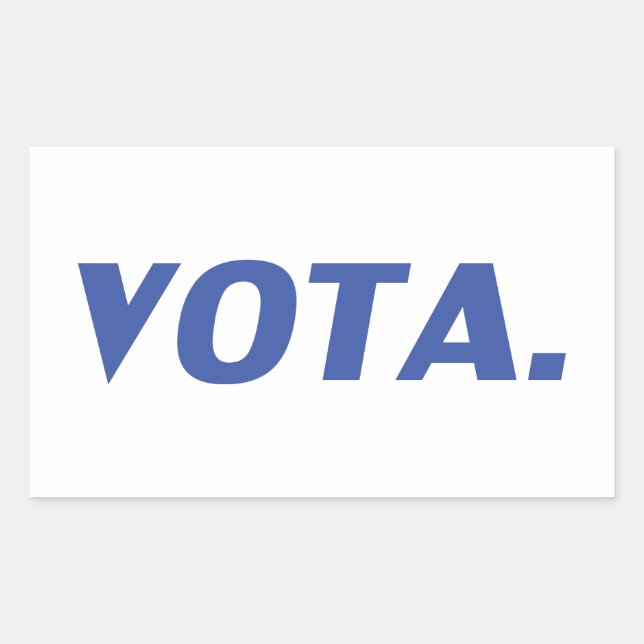 Adesivo Retangular Vota vota em espanhol azul branco político moderno (Frente)