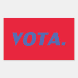 Adesivo Retangular Vota vota em espanhol azul vermelho político moder