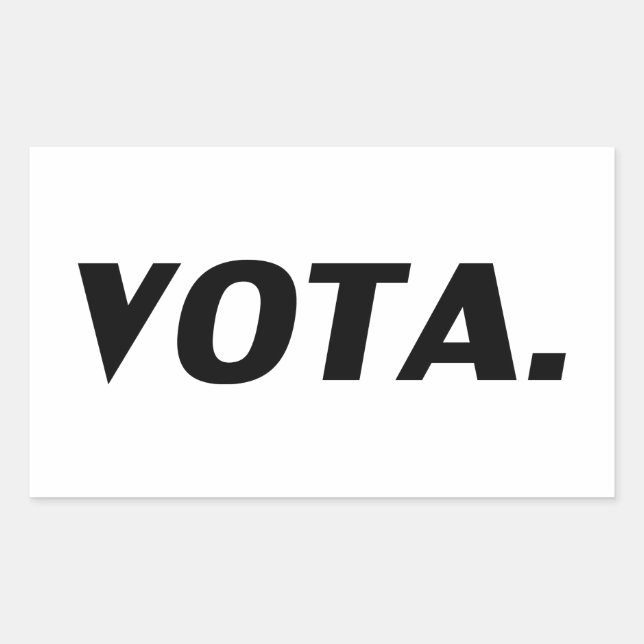 Adesivo Retangular Vota vota em espanhol branco negro político modern (Frente)