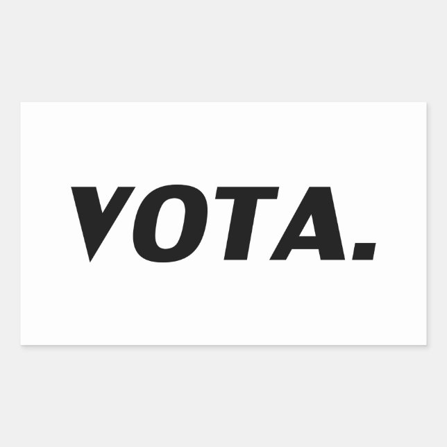 Adesivo Retangular Vota vota em espanhol branco negro político modern (Frente)