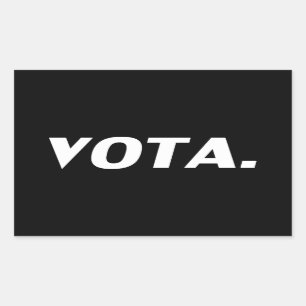 Adesivo Retangular Vota vota em espanhol negro branco político modern