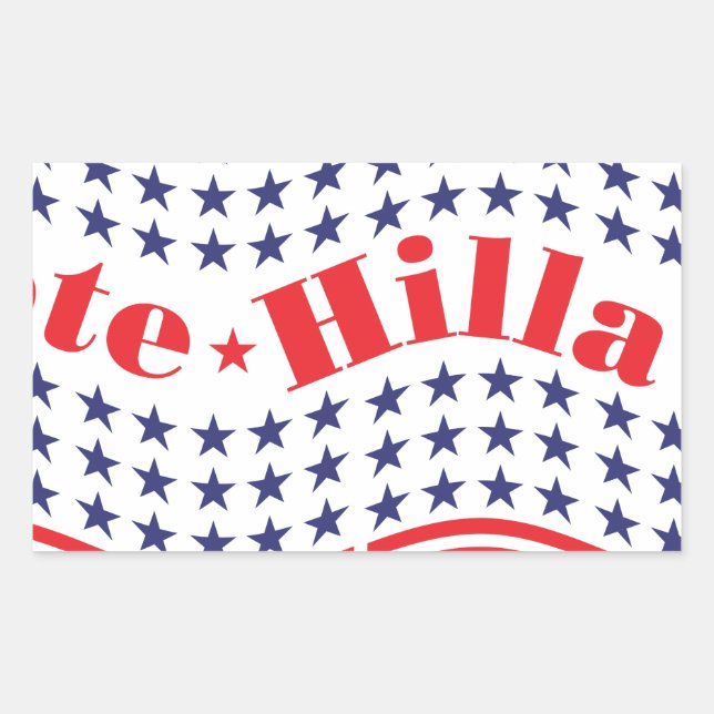 Adesivo Retangular votação na hillary (Frente)