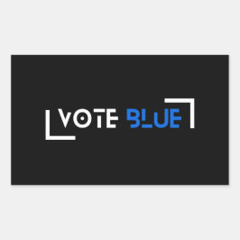 Adesivo Retangular Votar Azul Personalizável