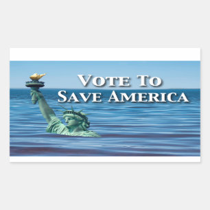 Adesivo Retangular Votar para Salvar a América nesta Eleição