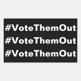 Adesivo Retangular #VoteElesTexto branco sobre político negro