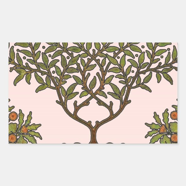 Adesivo Retangular Wallpaper Floral William Morris Tree Frieze (Frente)