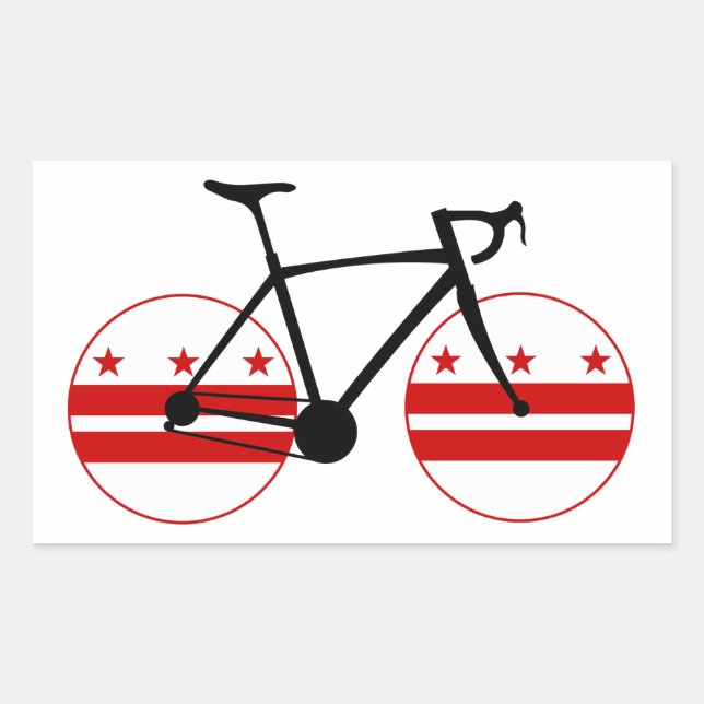 Adesivo Retangular Washington D.C. Flag Cycling (Frente)