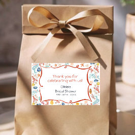 Adesivo Retangular Watercolor under the sea She Catch Bridal Shower 