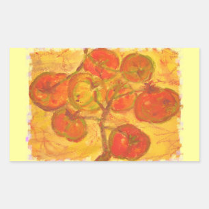 Adesivo Retangular watercolour do conjunto do tomate