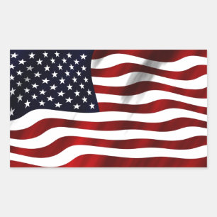 Adesivo Retangular Waving Flag Americano