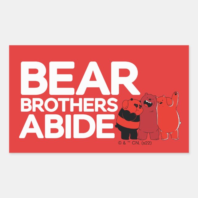 Adesivo Retangular We Bare Bears - Bear Brothers Abide (Frente)